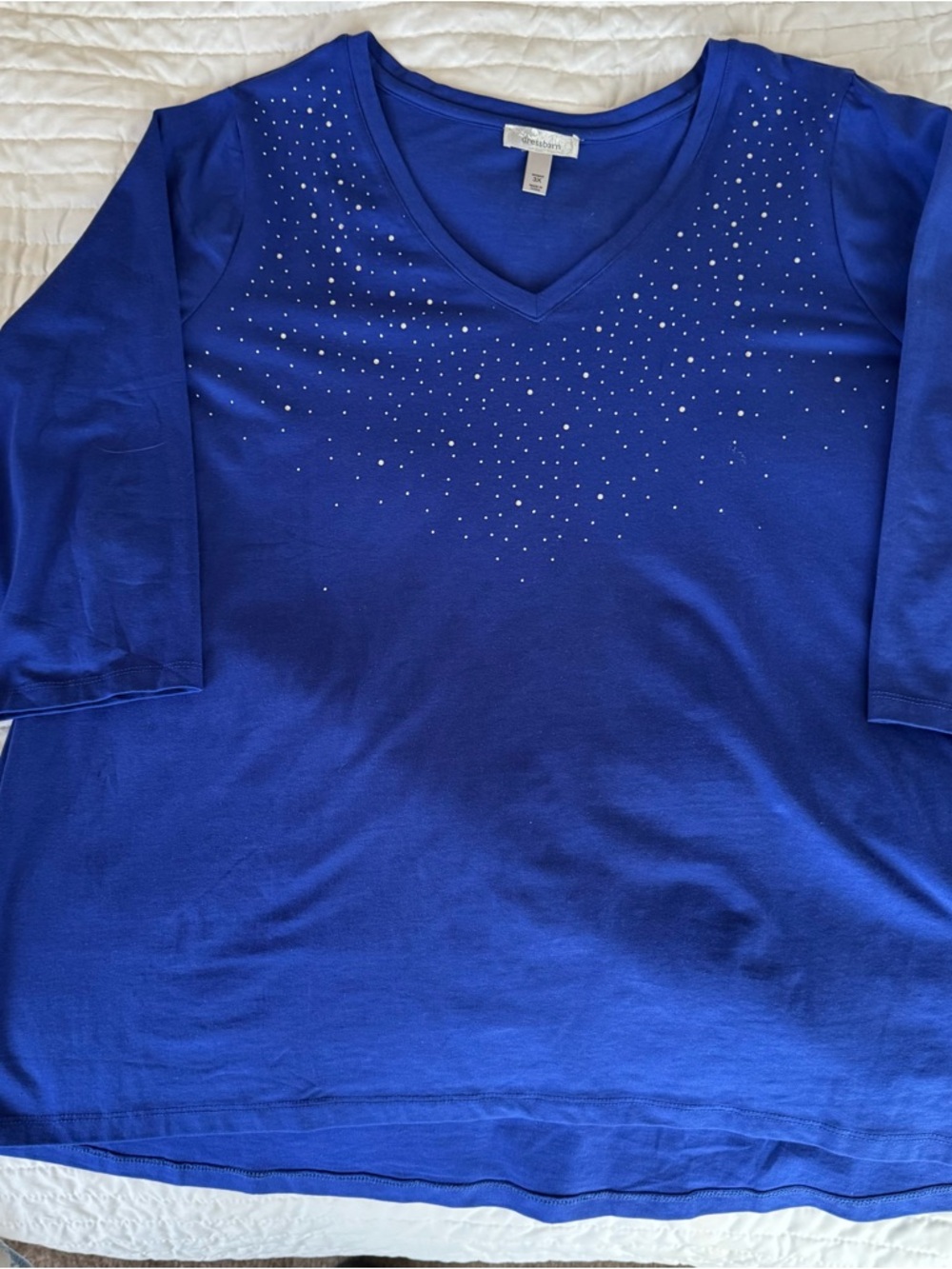 dressbarn Royal Blue Scoop Neck Top